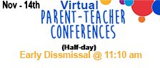 Virtual Parent-Teacher Conferences - (Half-day)